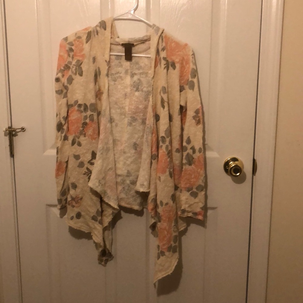 Copper key hooded cardigan